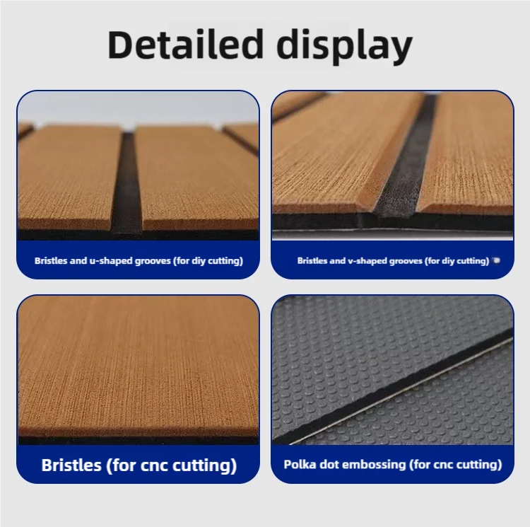 Hot Sale Luxury Vinyl deck boat flooring Waterproof Material 6mm Thickness 3000H UV-Resistant EVA Boat Mat