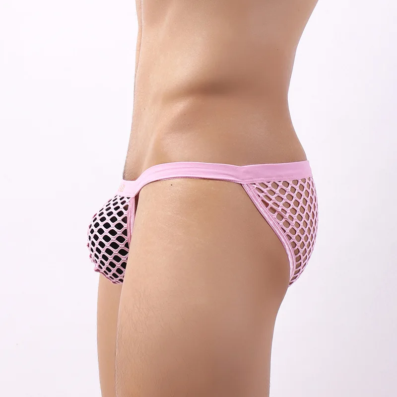 Custom Logo Hollow-out Polyester Fabric Boys Sexy Underwear Thong For Men U Convex Thong G-Stringxxx