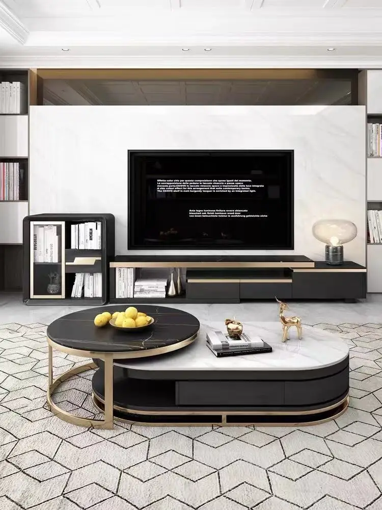 Роскошный современный ТВ-шкаф маленький дом модный дизайн мебель для гостиной