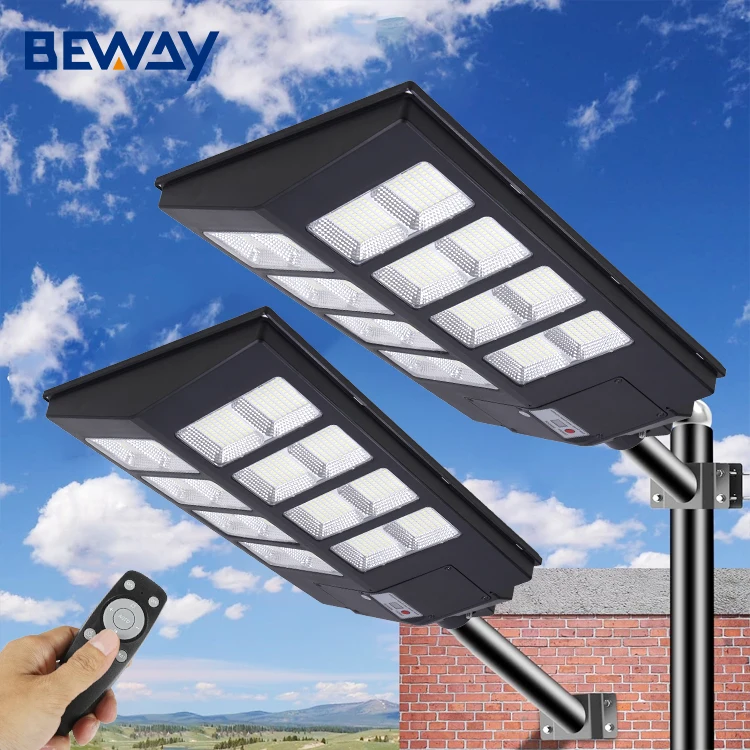 High Lumen Integrated Battery Ip65 Outdoor Road Lamp With Sensor Remote Control 200 300 400 500 w Led Solar Panel Street Lights