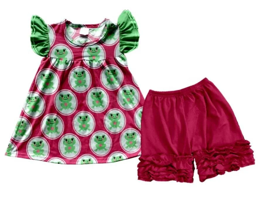 Hot selling children clothing set 100% cotton mommy and me matching outfits