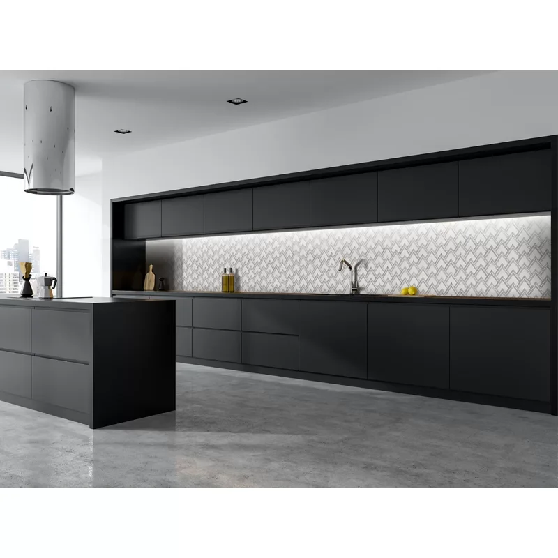 CBMmart Custom Kitchen Cabinet Manufacturer China Made Foshan Large Flat Pack Smart Frameless Light Oak Modern Kitchen Cabinet