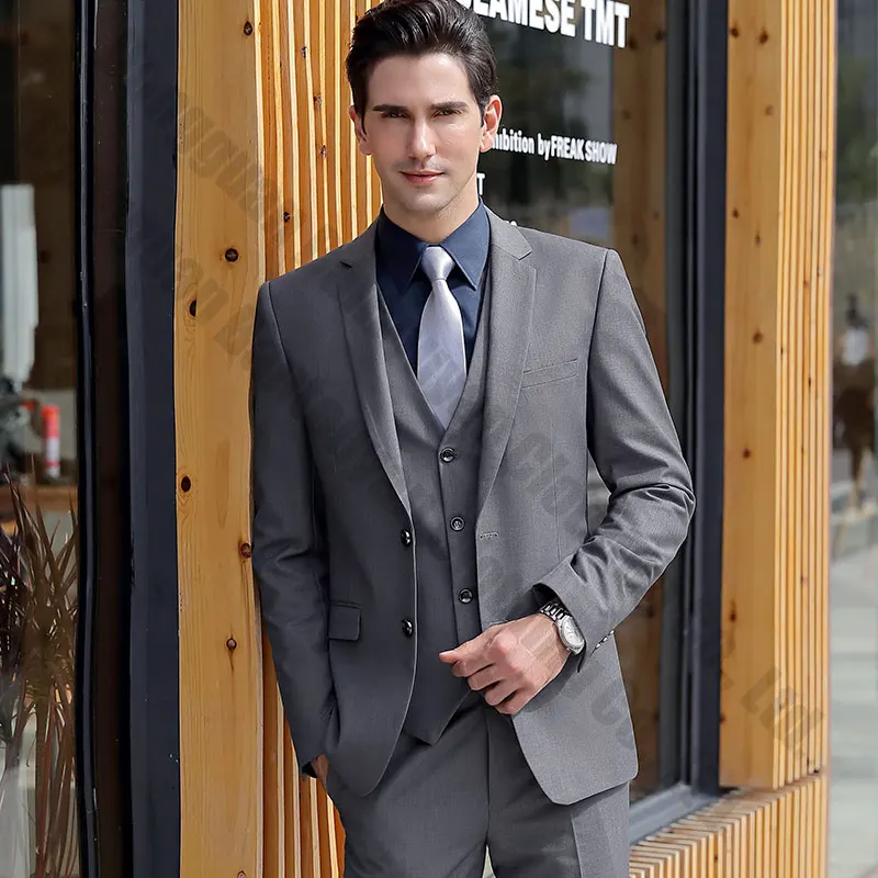 Turkish mens suits high quality 3 pieces blazer pants slim fit classic formal wedding suits for men