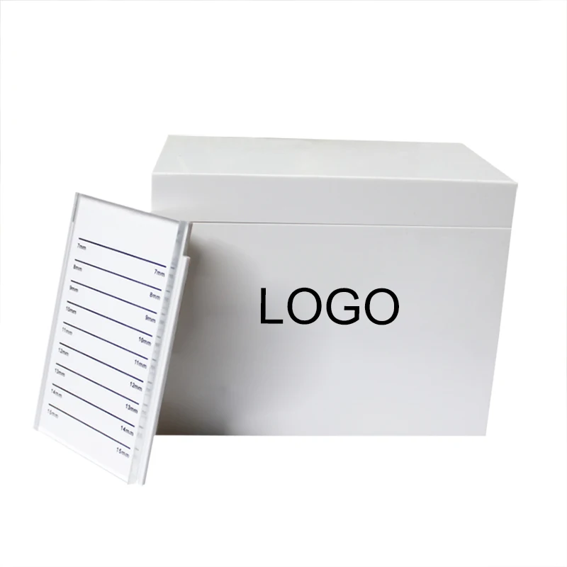 15 Tiles White Acrylic Lash Storage Box With Black Veins