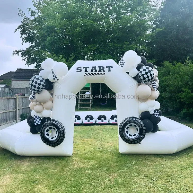 Soft play game white party arena bumper inflatable race car track