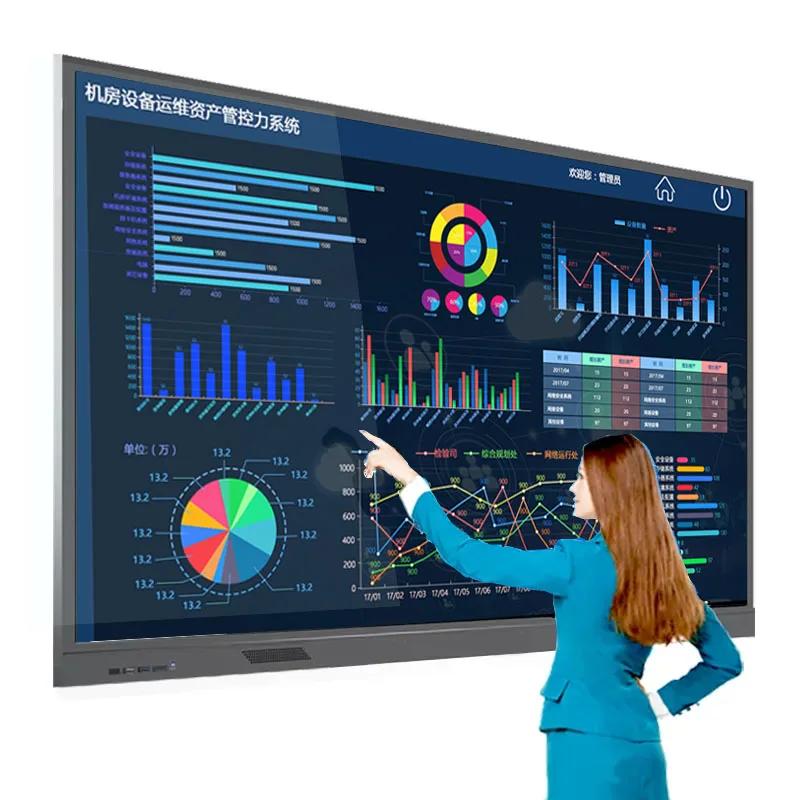 Manufacturer 110 inch Finger Multi Touch Screen Digital LCD  School Used Smart Interactive Board