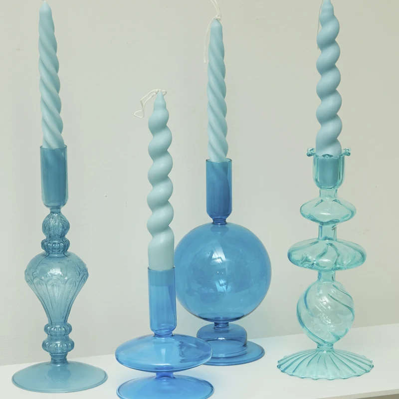 Luxury Home Decor Wedding Decoration Flower Vase Glass Candle Holder Decorative Candlestick