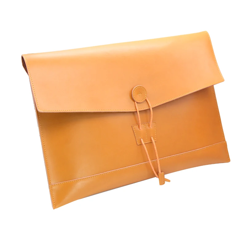 
Fireproof Document Bag Genuine Leather File Folder Envelope A4 Paper Portfolio Case 