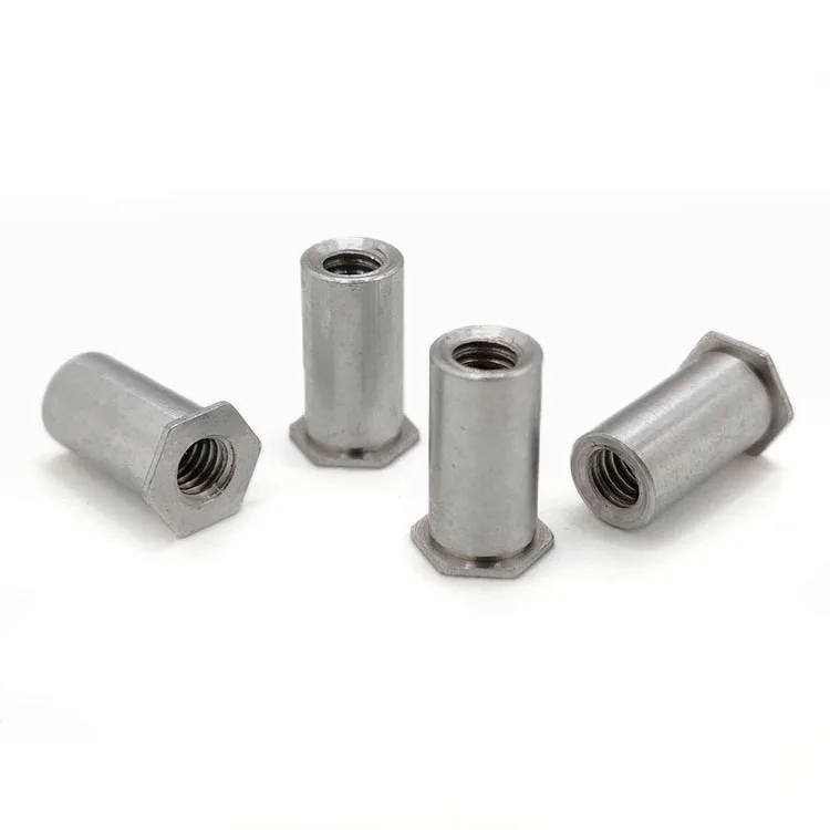 Stainless Steel Hexagon Through Hole Threaded self clinching standoff  Fasteners For Sheet Metal