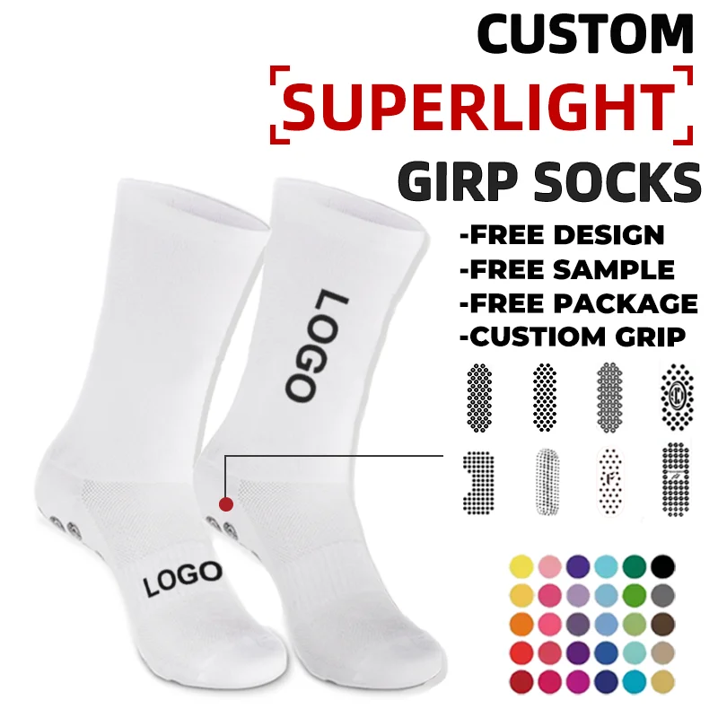 Manufacturer Custom Special Quality Non-slip Men Thin Breathable Cotton Football Superlight Anti Grip Socks Soccer