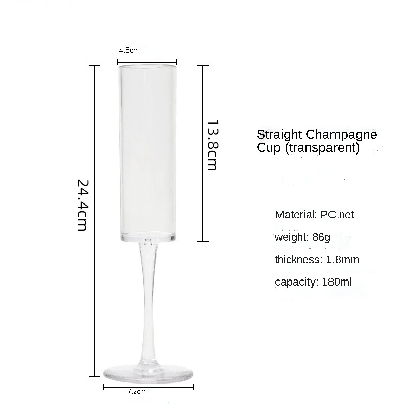 Acrylic champagne glass cocktail red wine glass bar place pc black straight-up acrylic champagne glass