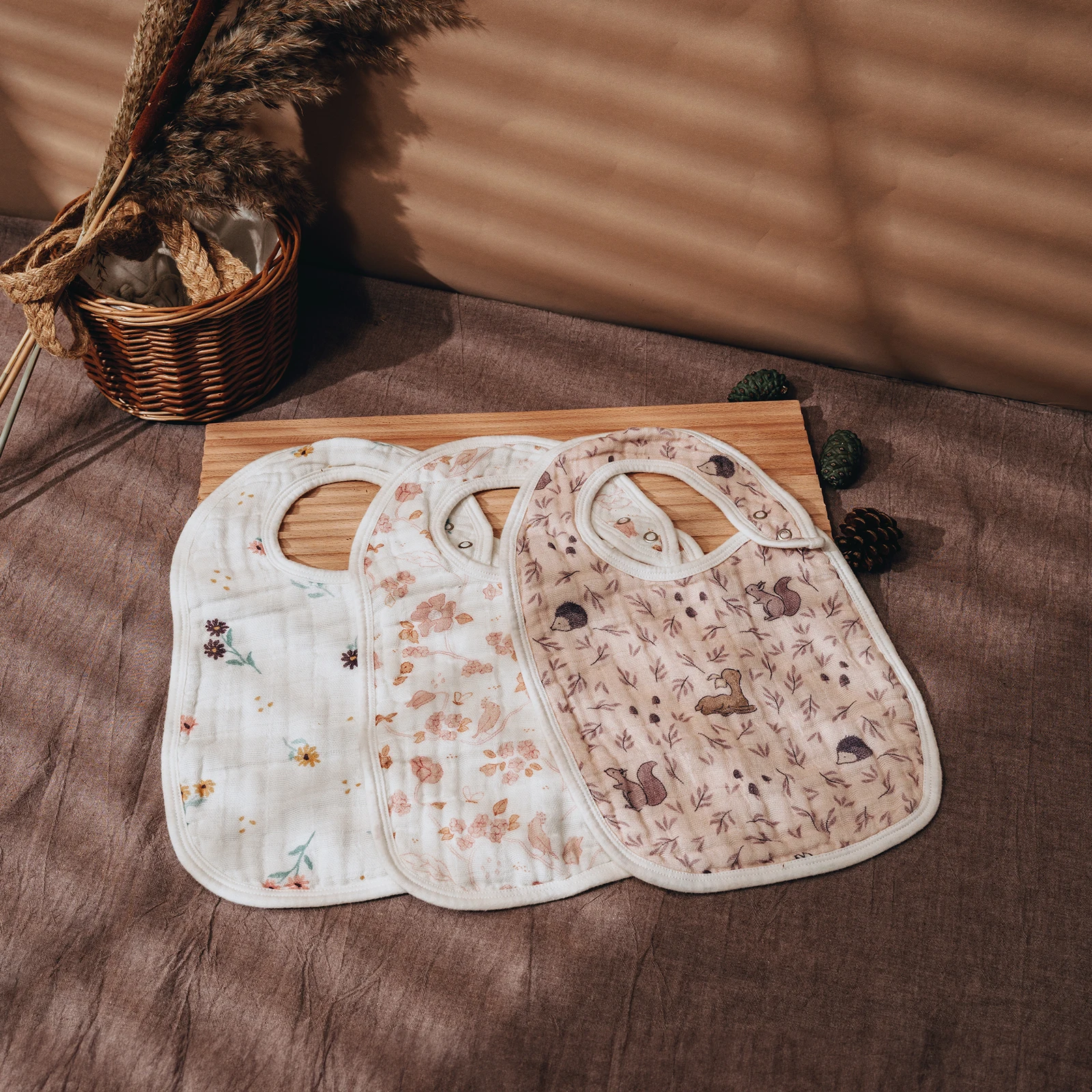 3 Pack Organic Baby Bibs for Girls & Boys Teething Baby Bandana Bibs OEKO TEX Muslin Baby Drool Bibs for Infant