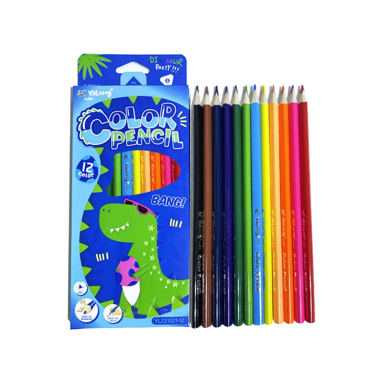 Yalong Custom Wholesale Pencils 12 Color Student Art Supplies Painting Colored Pencils For Children