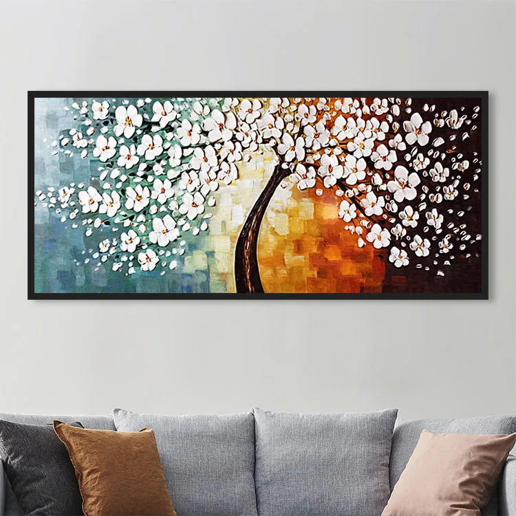 Modern Wall Art Decoration 3d Textured Abstract Flower Wall Pictures Large Oil Painting For Living Room