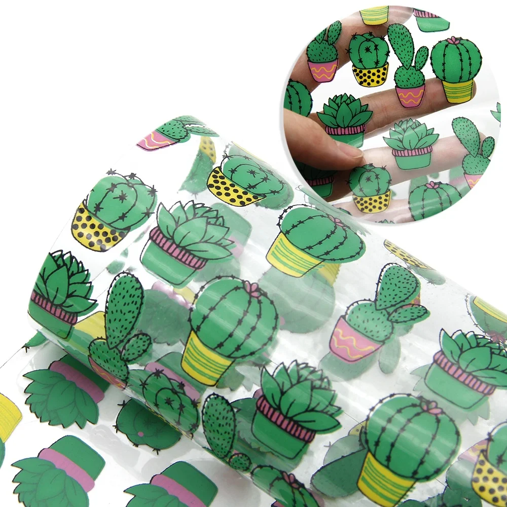 Cute Custom Cactus Print  Transparent Jelly PVC Sheets For Making Bag Hair Bows 10993