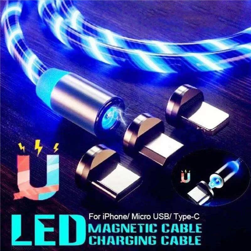1 м 3 в Магнитный Usb 2A зарядный кабель для мобильного телефона