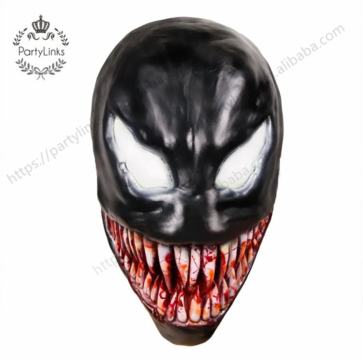 Cosmask Venom Mask Halloween Dark Cosplay Superhero Venom Long Tongue Latex Horror Mask Halloween
