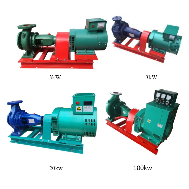3KW-100KW Francis Turbine Generator 220V/380V Horizontal Mount Mini Francis Hydro Water Turbine