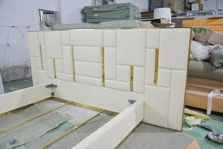 Italian modern leather size luxury bed frame room furniture