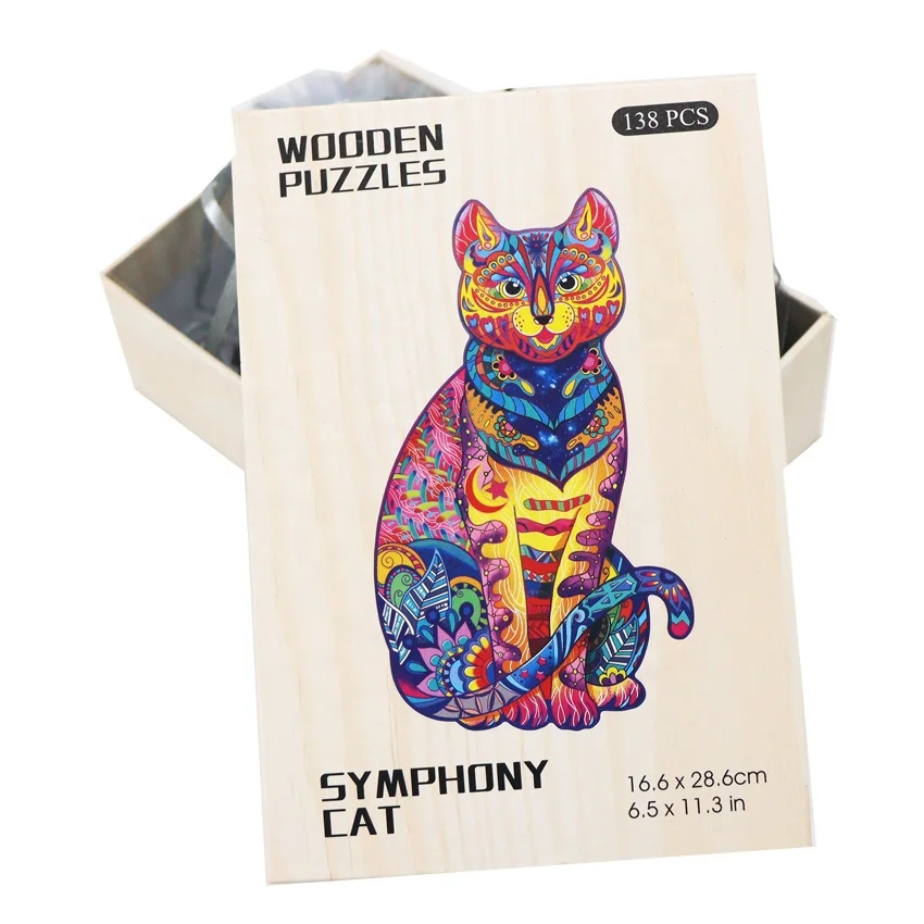 New Style  Custom 3d Wooden Puzzle Animals Jigsaw Puzzle Game