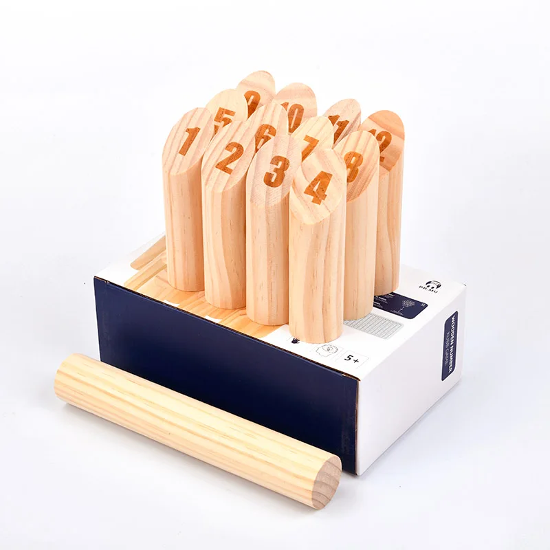 Wooden Smite Kubb Set Game With Printing Number All ages Traditional sports toy Funny Kids