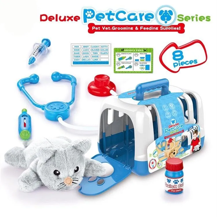 Kids  Pet Doctor  kit  dog basket play house parent-child interaction Role Playing kids interactive toy