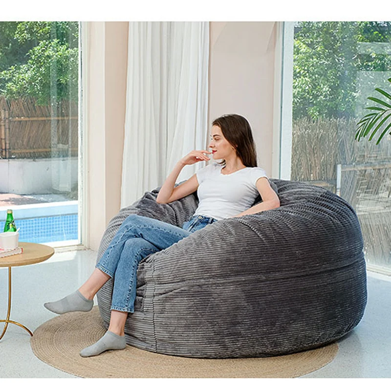 No filler Queen size beanbag sofa cover  furniture living room chairs giant sofa bed  unfilling furniture bean bag couch