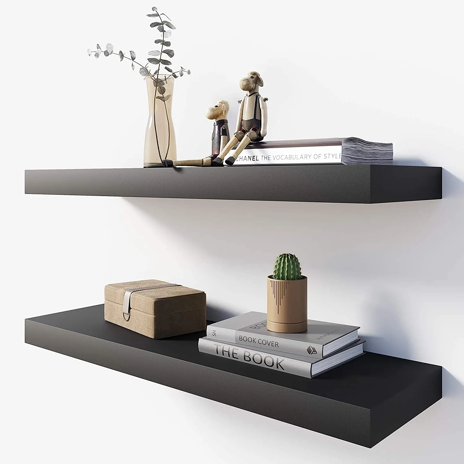 Полка из сосновой древесины, настенные плавающие полки с невидимыми кронштейнами, набор из 2