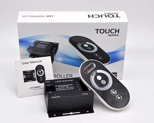 Светодиодный Радиочастотный пульт дистанционного управления красный зелёный синий 12 В постоянного тока 24 светодиодная полоса диммер беспроводной сенсорный