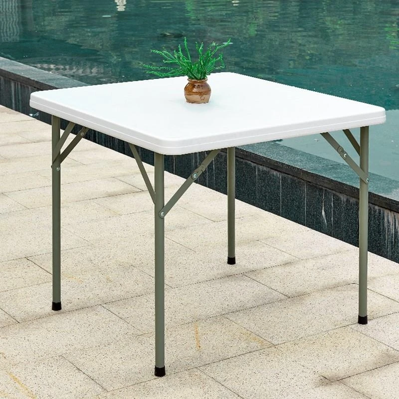 Factory Direct Selling High Quality Foldable Integrated Design Multiple Colors Plastic Outdoor Dining Table