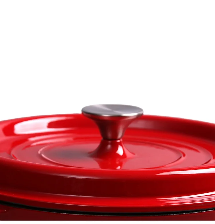 Metal Enamel Cast Iron Dutch Oven Multi-Stove Compatible Casserole for Soup