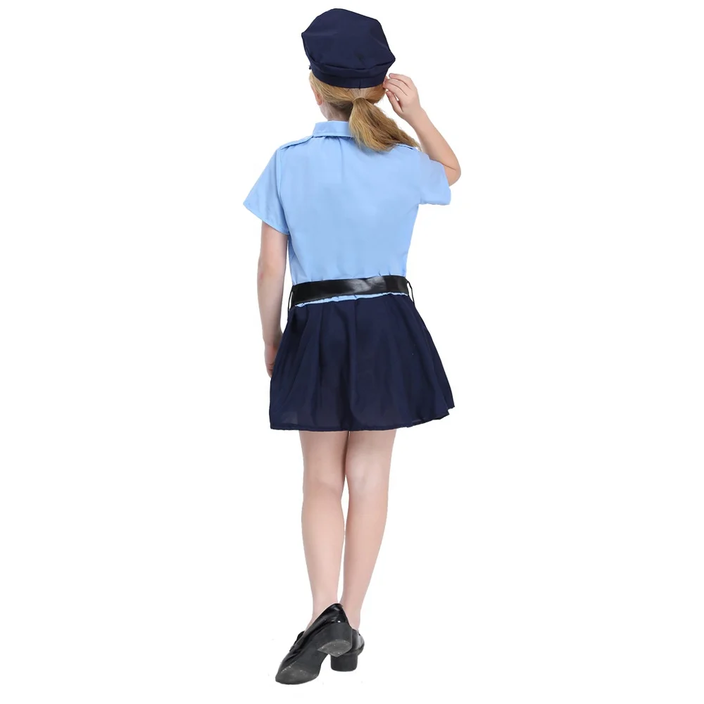 Dress up Police Costume for Girls - Cop Costume for Kids - Includes: Dress, Hat,Tie,Belt