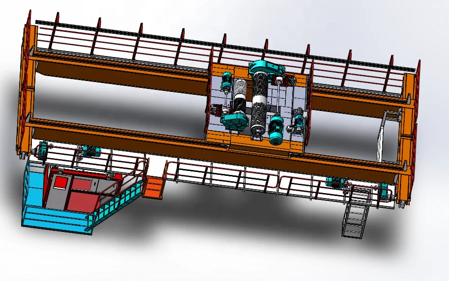 Heavy duty 75 ton electric rail mobile overhead crane for steel factory