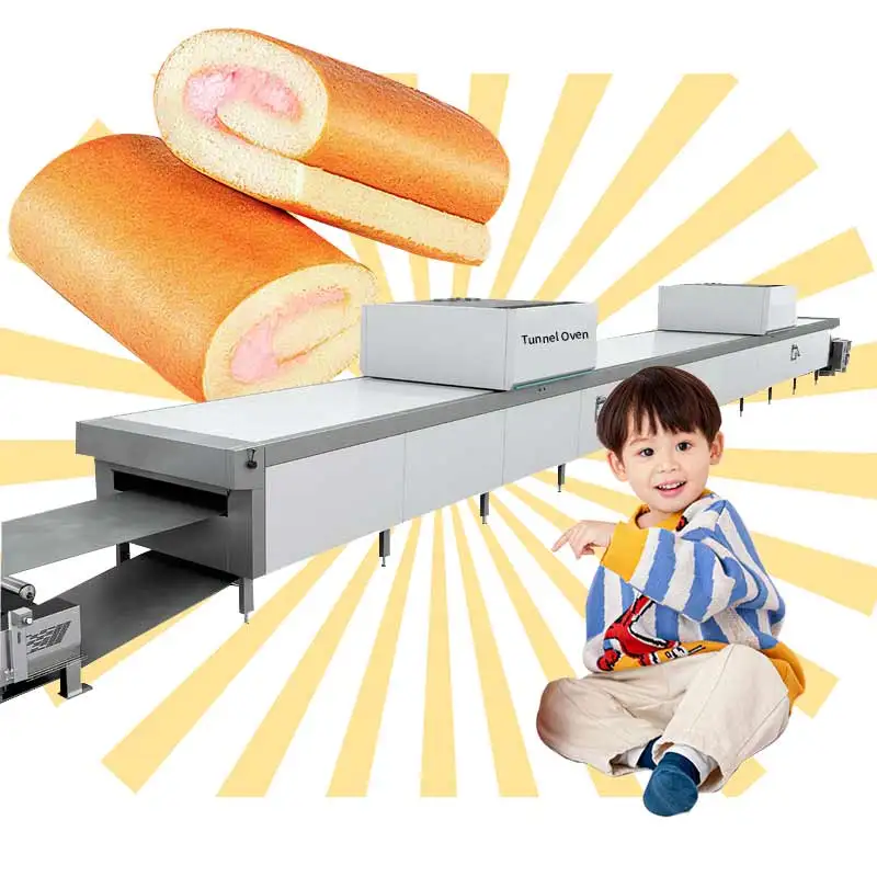 Milk cream filling  cake making machine mini cake making machine raspberry flavored cake making machine