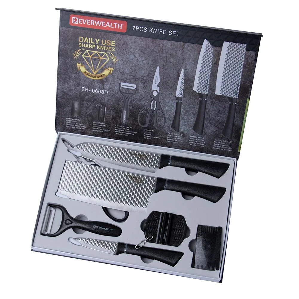 Cutlery Set Gift 8pcs Stainless Steel Kitchen Knife Set with Acrylic Stand