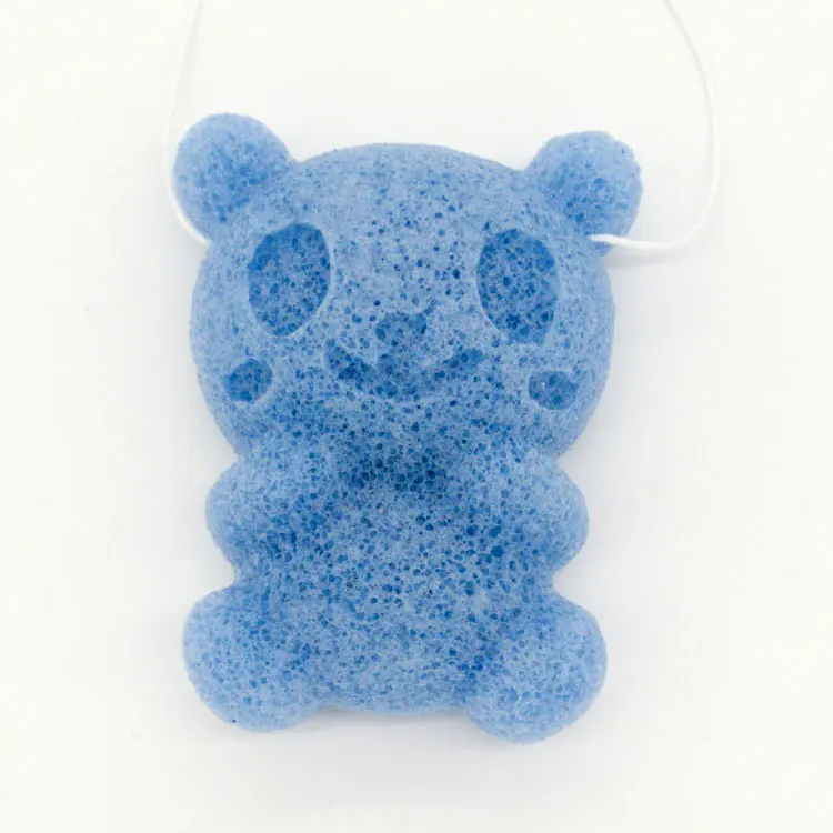 100% Natural Charcoal Gentle Deep Cleaning Konjac Sponge Cute Bear Shape Kids Infants Toddlers Bath Sponge For Kids