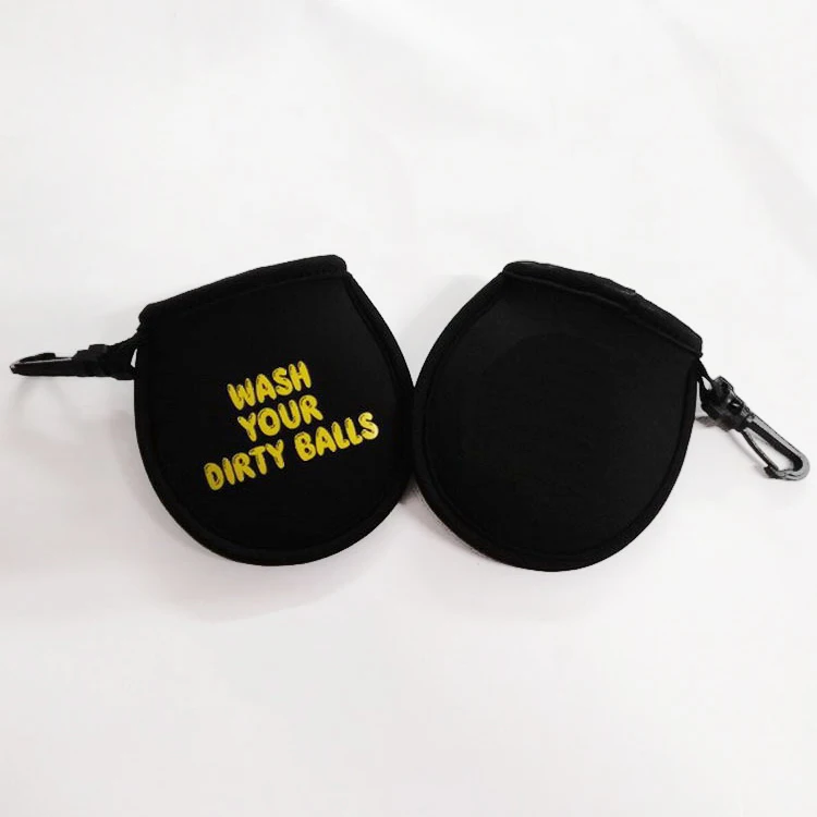 
Professional factory customized neoprene golf ball washer pouch with clip 