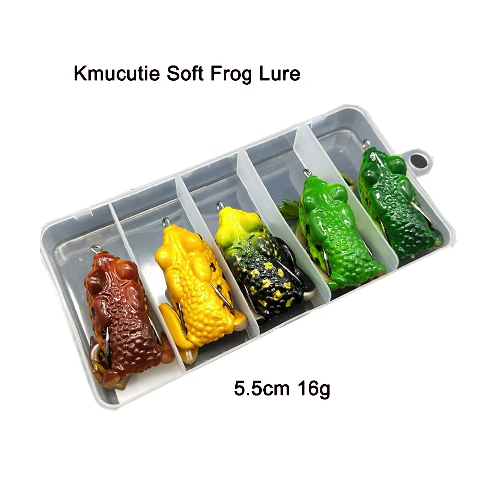 high quality 5.5cm/16g 5 colors Snakehead Fishing Artificial Insect Soft Lures Frog