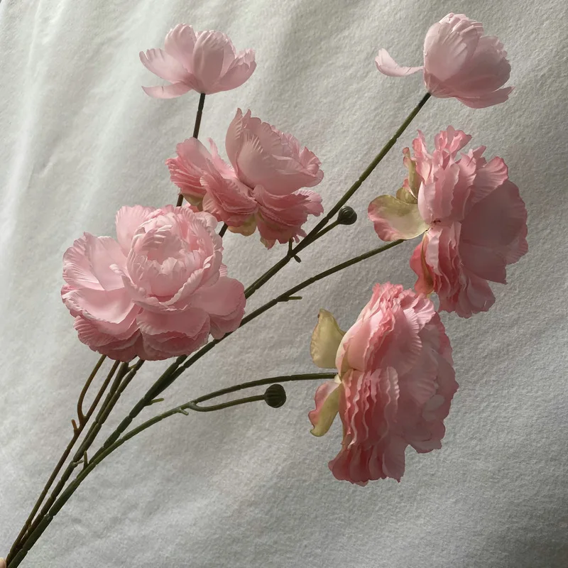 100 Styles Pink Rose Peony Hydrangea Silk Flowers Arrangement for Wedding Decoration Pink Artificial Flowers