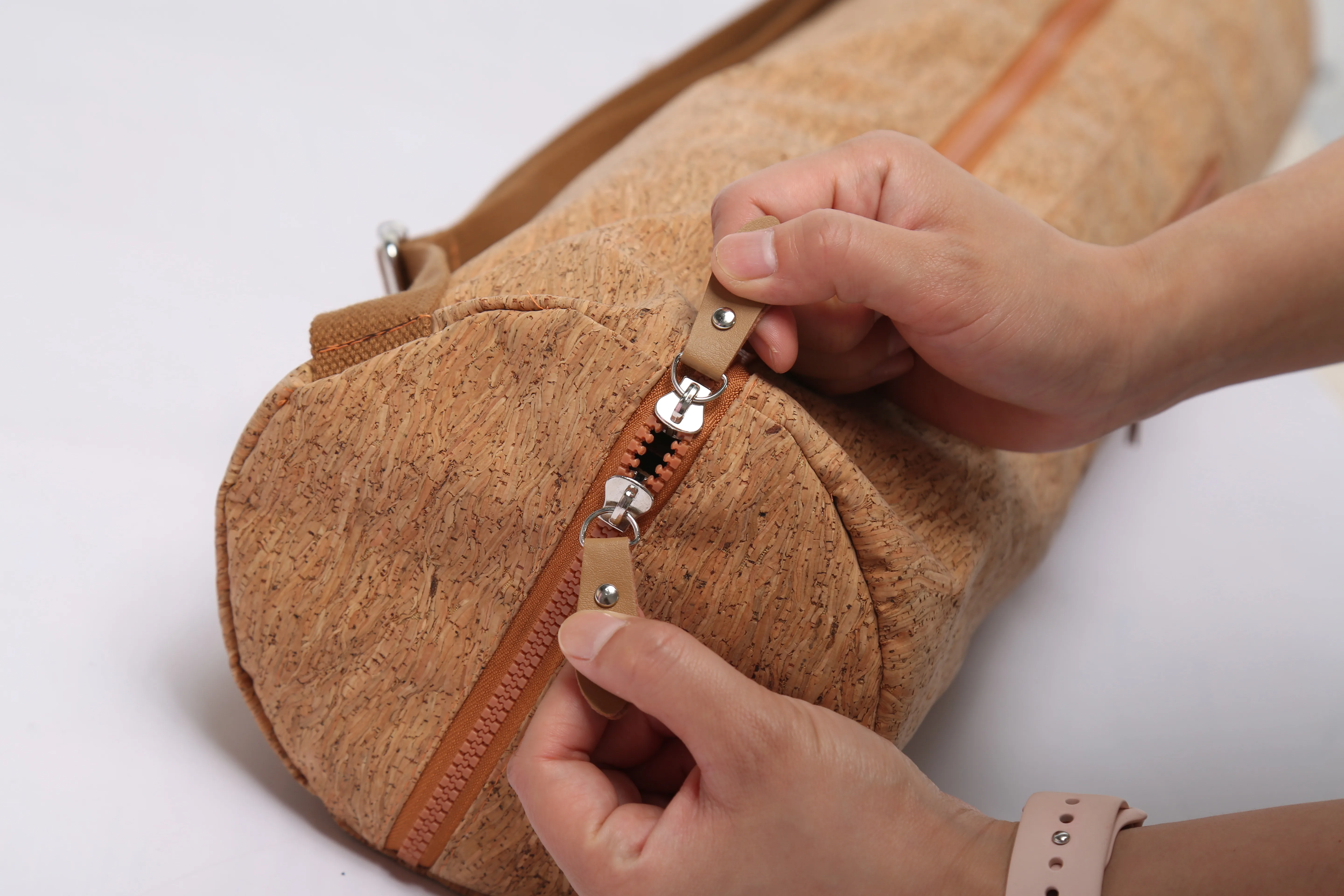 Eco-friendly Custom Order Cork Yoga Mat Bag With Zipper Closure