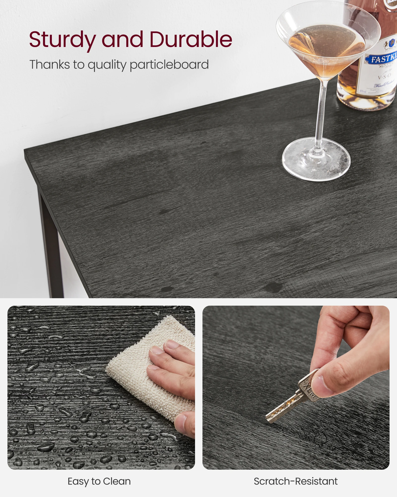 VASAGLE Mobile Microwave Cart on Wheels 3-Tier Rolling Wine Carts with Wine Rack and Glass Hold Bar Carts for Home