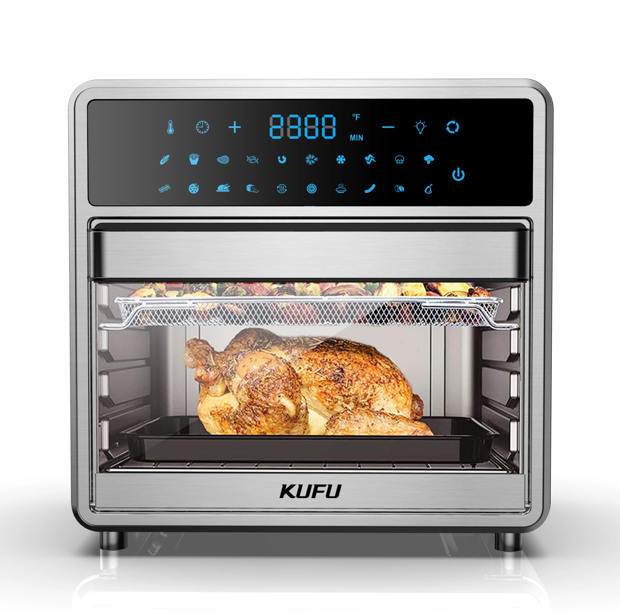 KUFU Stainless Steel Smart Multi Oil Free Air Fryer And Oven Hot Best Selling Air Fryer Oven With Grill Function