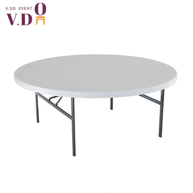 Hot sale dining banquet portable round table mesa redonda plegable white outdoor folding plastic round table