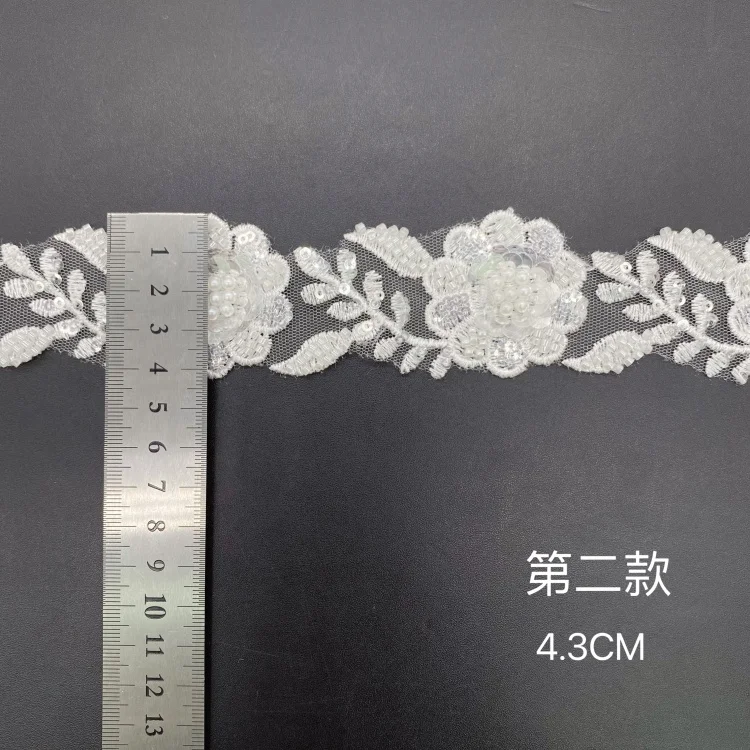 Wedding dress accessories Heavy hand bead bead embroidery lace can be matched neckline cuff clothing accessories lace ribbon