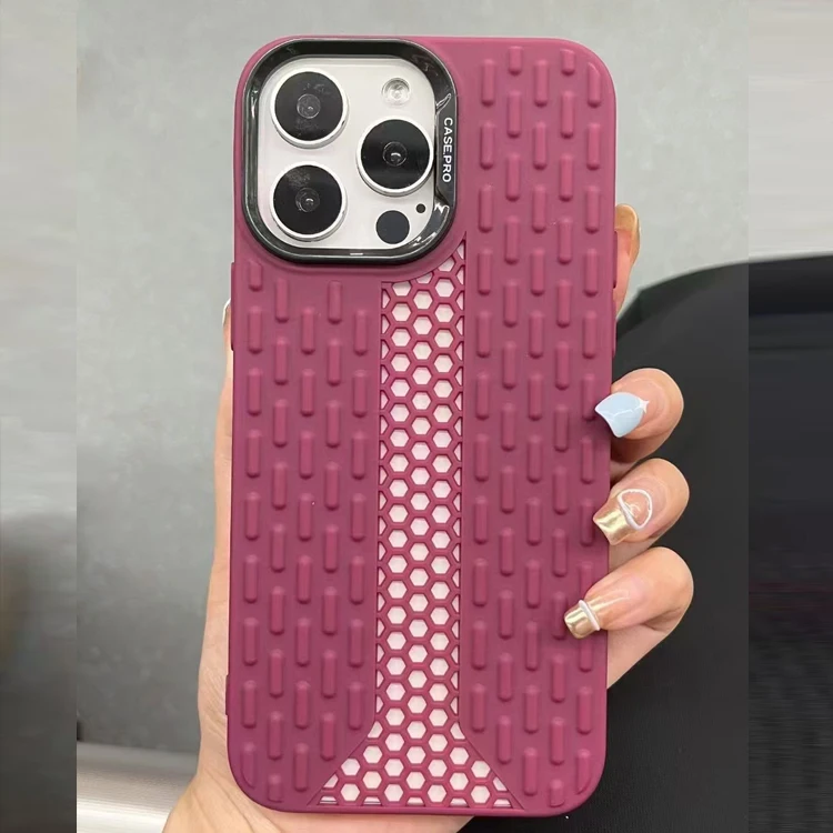 Anti Slip Protective Back Cover For iPhone 11 12 13 14 15 16 Pro Max Small Waist Cooling Solid Color Mobile Phone Case
