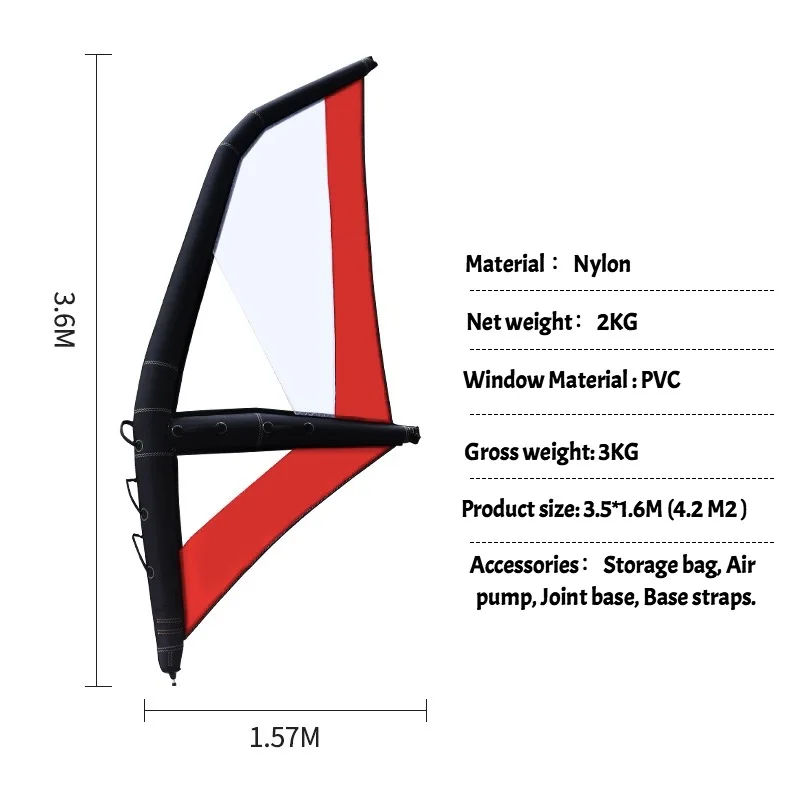 Custom Wing Harness Inflatable SUP Mast Foil Wind Surfing Sail Windsurf