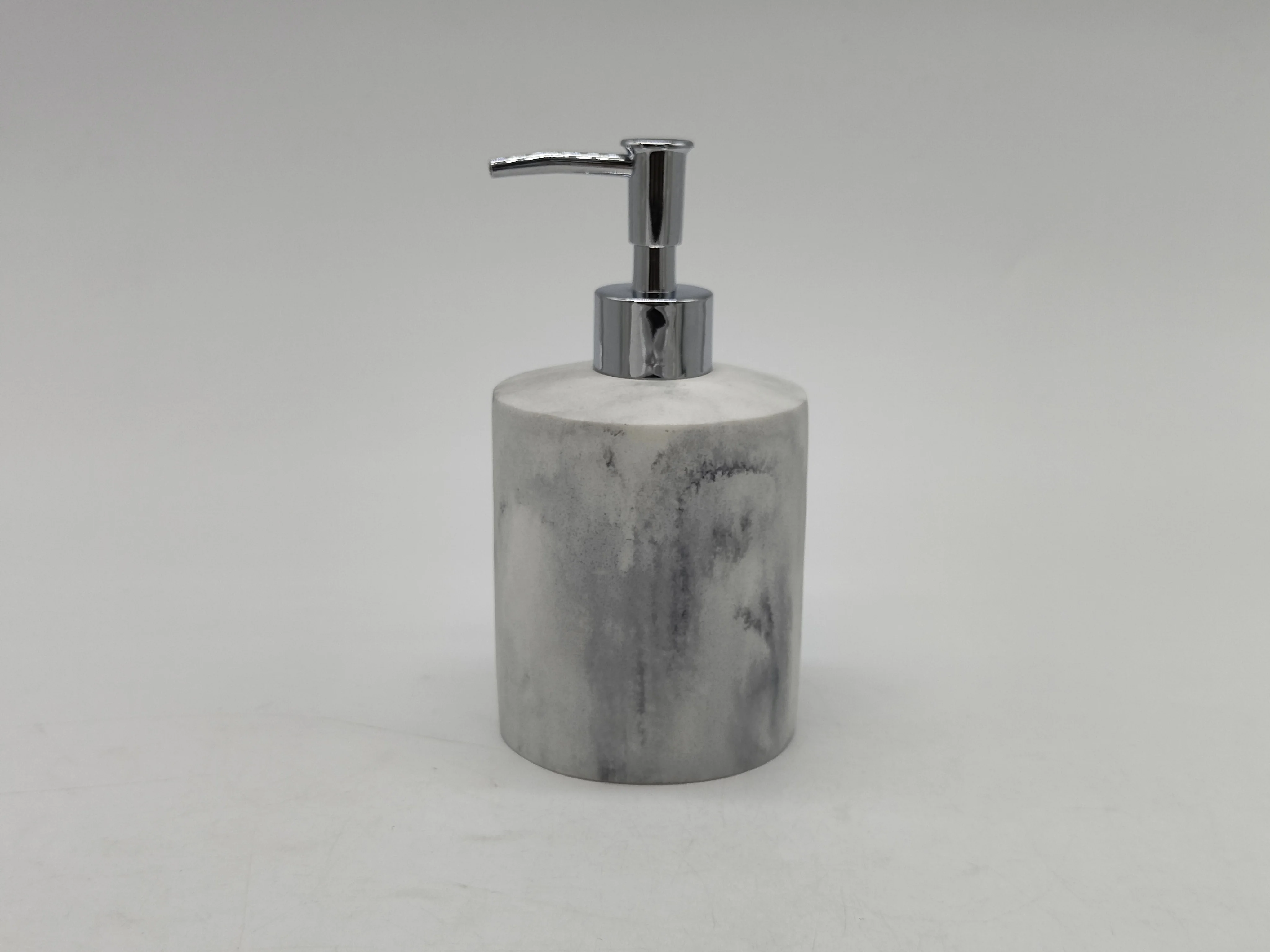 simple style Restroom Decoration White and Black Marble Hotel Decoration Bathroom Accessory Sets lotion dispenser