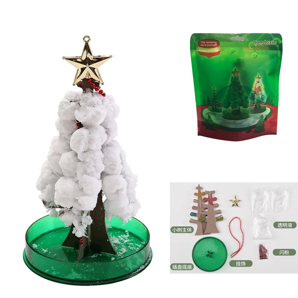 yuyang Festival Decorations Funny DIY Crystal Growing Tree Gift Toys Kids Paper Magic Christmas Tree