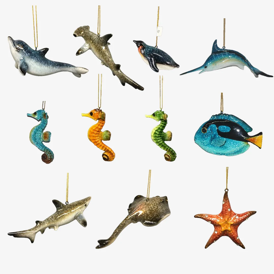 Coastal Home Decor Ocean ornaments Resin Crafts Sea Turtle decoration Beach Souvenir Sea Animal Xmas Tree Decoration