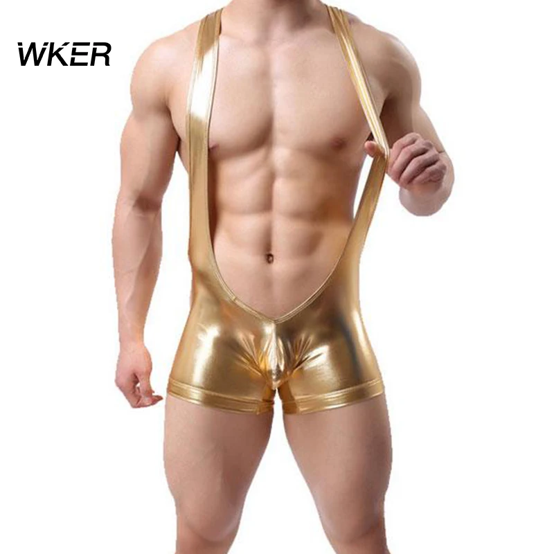 
 Мужское сексуальное нижнее белье WKER для геев, боксеры с подтяжками  